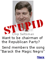Saltsman sent a CD to RNC members with the songs ''Barack the Magic Negro'', ''The Star Spanglish Banner'', ''Wright Place, Wrong Pastor'', and ''John Edwards' Poverty Tour''.